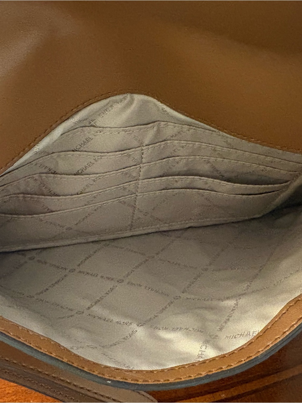 Michael Kors Tan and Brown Signature Envelope Wristlet Clutch - Picture 4 of 4